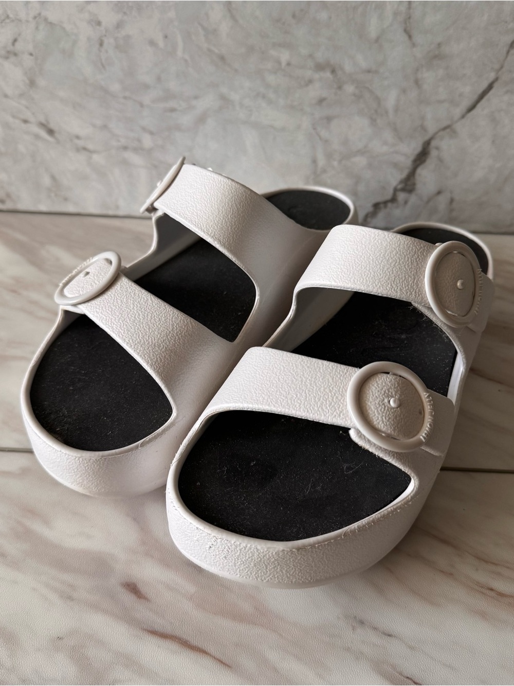 Lemon Jelly White Platform Double Buckle Sandals Women’s EU 38